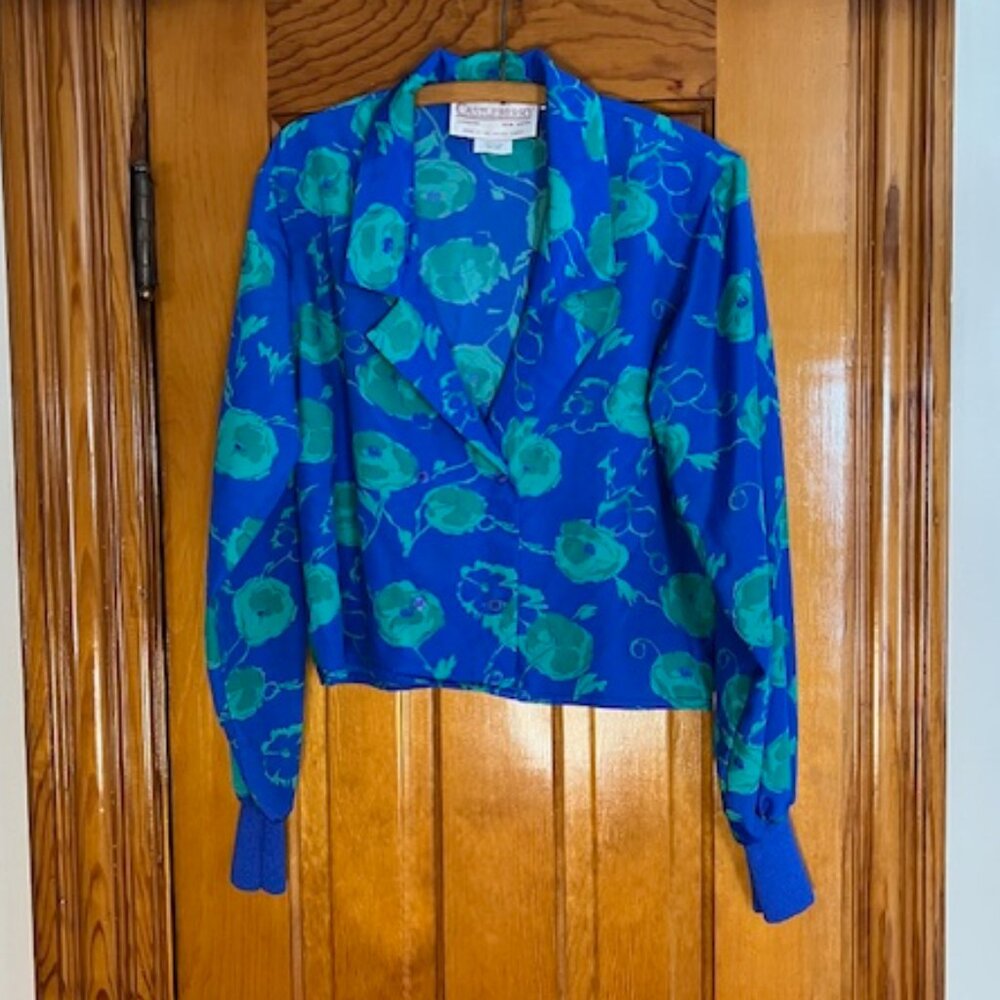 Vintage Iconic Castleberry   Blouse w/ Elastic Band at Wrists Woman's 10